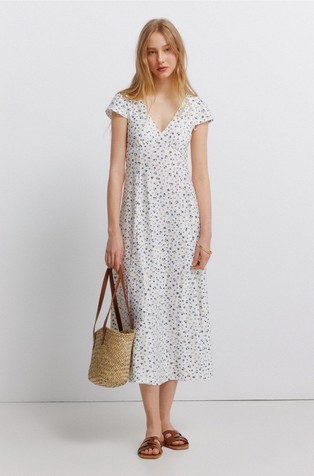 Lace print midi dress