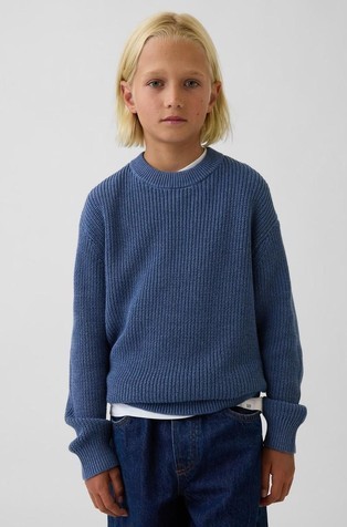 Relaxed fit pleten pamučni pulover