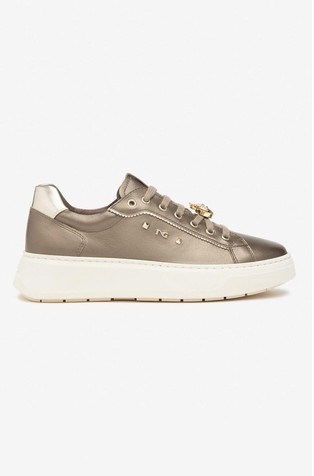 Leather sneakers with decorative charms