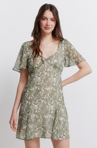 Paisley print short dress