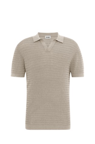 Structured knitted cotton polo shirt