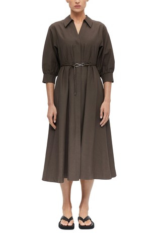 Linen-blend shirt dress