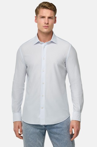 Regular fit prugasta košulja od japanske jersey tkanine