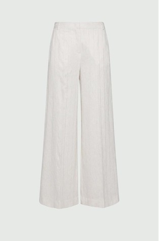 Viscose-blend pinstripe wide-leg trousers