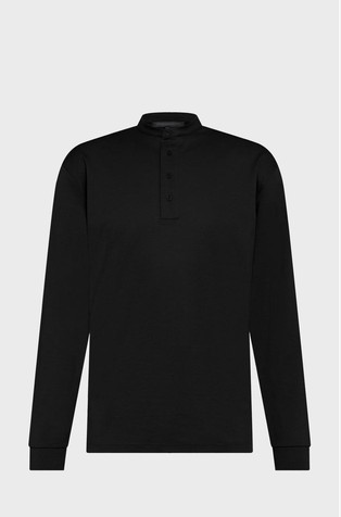 Piké majica dugih rukava s djelomičnim kopčanjem