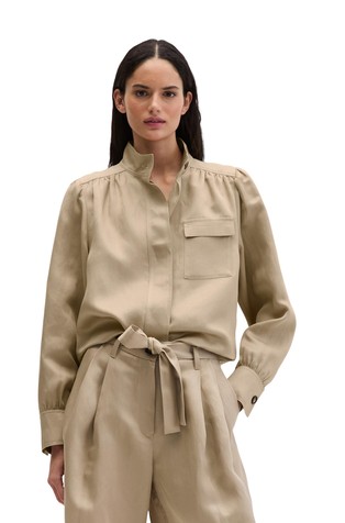 Loose fit jakna od tencel™ liocela i lana s uzdignutim ovratnikom