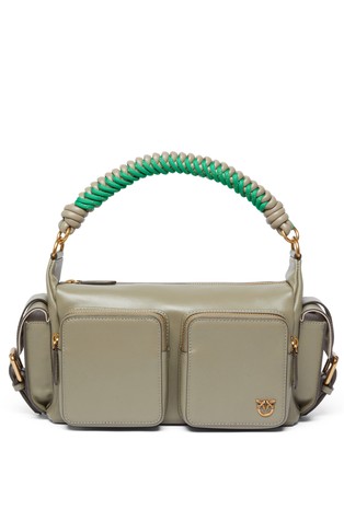 Kožna torbica s prepletenom ručkom