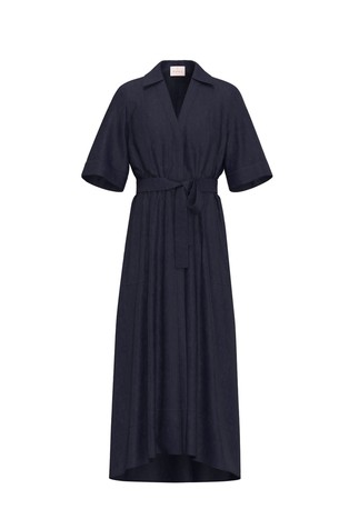 Košulja-haljina od mješavine viskoze i lana