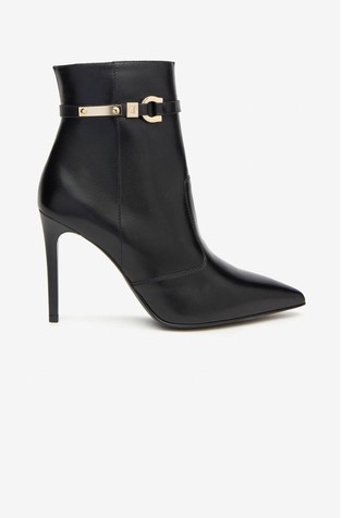 Nappa leather heeled booties