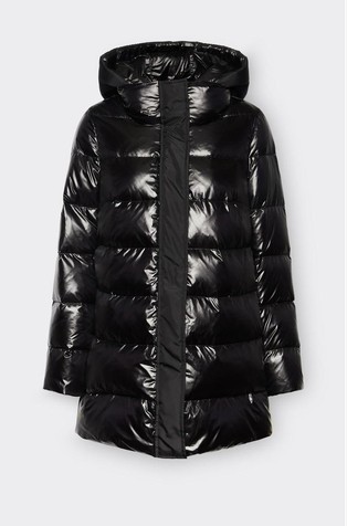 Nylon Padded Down Jacket with Detachable Hood