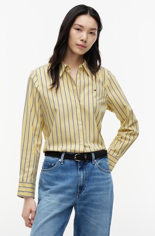 Regular fit striped poplin shirt
