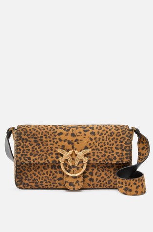 Torbica od brušene kože s leopard uzorkom