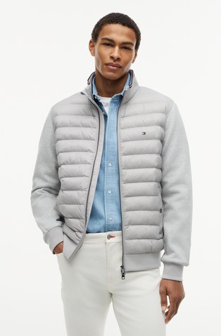 Mixed Texture Tipped Zip-Thru Jacket