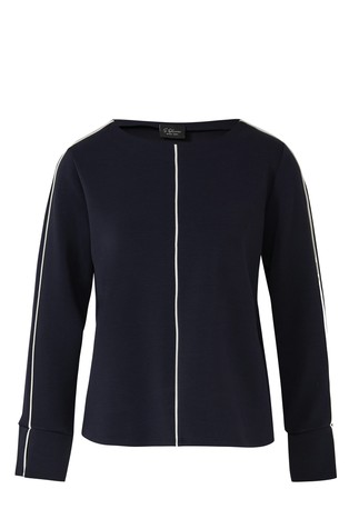 Pulover od scuba tkanine s kontrastnim prugama