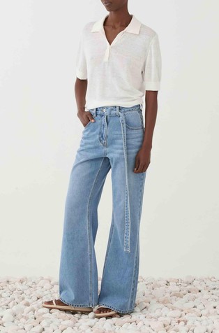 Jeans hlače sa zvonastim nogavicama