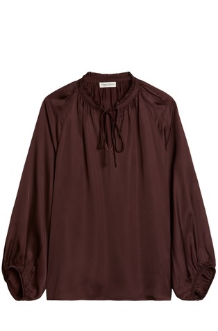 Relaxed-Fit Satin Boho Blouse made of flowing viscose