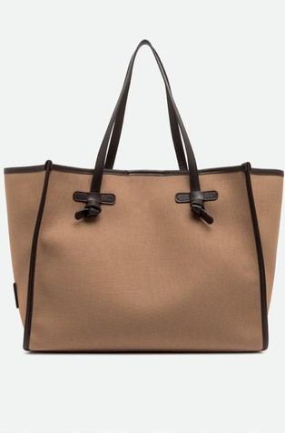 Marcella Original canvas tote with leather trims