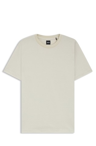 Geometric-jacquard T-shirt in mercerised cotton