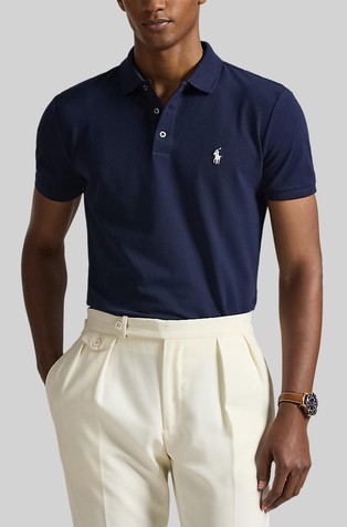 Custom Slim Fit Stretch Mesh Polo Shirt