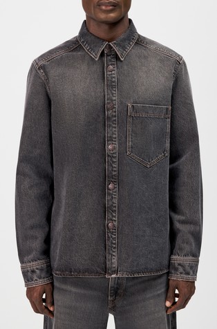 Denim košulja-jakna s džepom na prsima