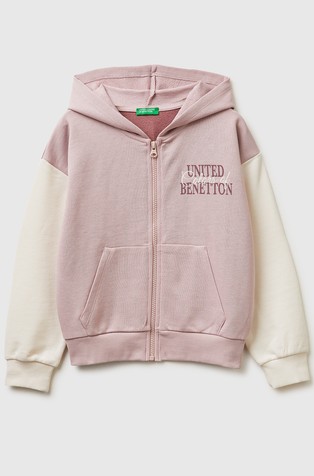 Cotton zip hoodie with logo