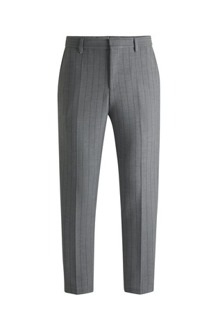 Slim-fit trousers in pinstripe stretch fabric with viscose