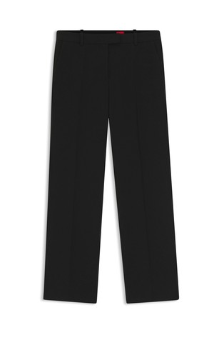 Slim-fit trousers in crepe fabric