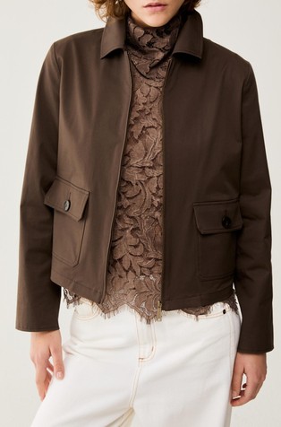 Pamučna jakna s ovratnikom košulje