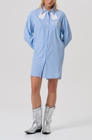 Long shirt over fit with stripes