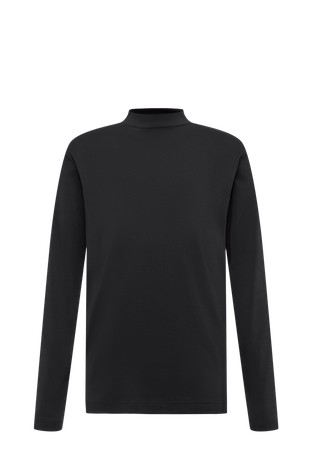 Pamučna majica dugih rukava s povišenim ovratnikom