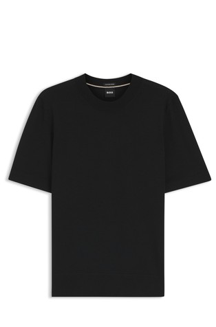 Short-sleeved sweater in merino wool