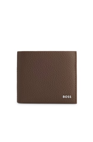 Leather wallet with logo lettering