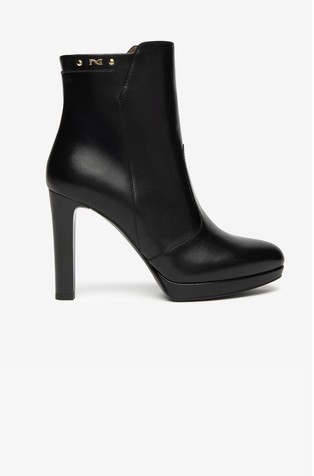 Heeled booties in nappa leather