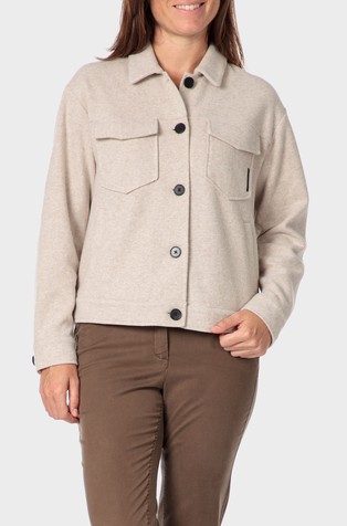 Shirt jacket with patch pockets