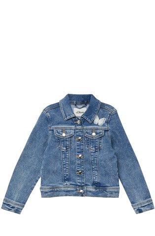 Denim jakna s aplikacijom i ispranim izgledom