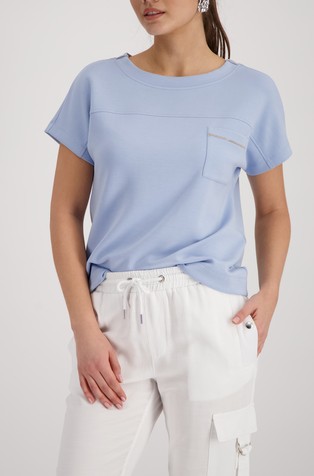 Modal-blend T-shirt with chest pocket