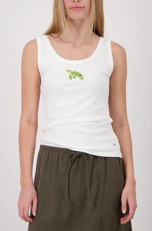 Sleeveless top with turtle print