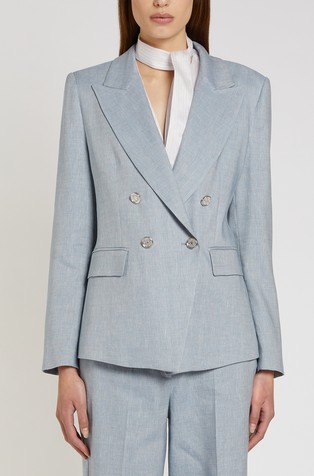 Sako od mješavine lana s dvorednim kopčanjem