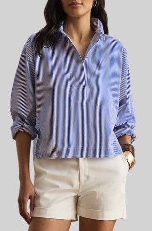 Striped Cropped Shirt