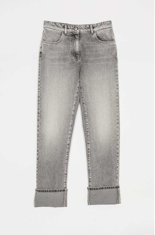 Straight fit jeans hlače s uvrnutim rubom