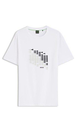 Stretch-cotton T-shirt with print