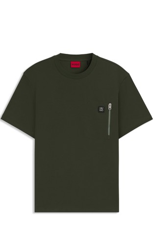 Pamučna majica kratkih rukava s džepom s patentnim zatvaračem