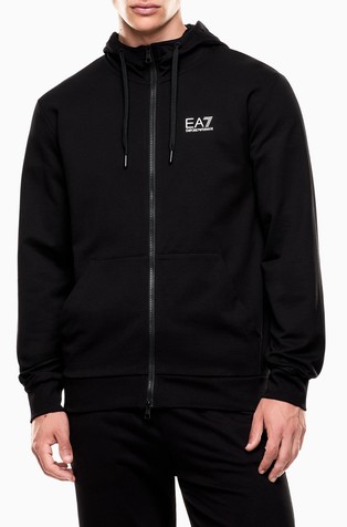 Logo Series cotton hooded zip-up sweatshirt