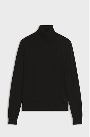 Rollneck sweater in a wool blend with cashmere