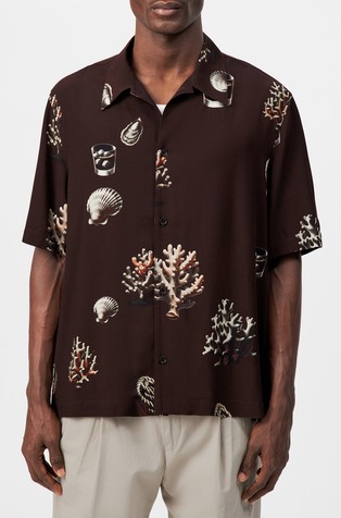 Viscose printed short-sleeve shirt