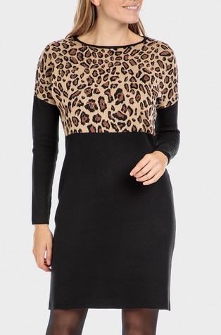 Pletena haljina sa životinjskim uzorkom