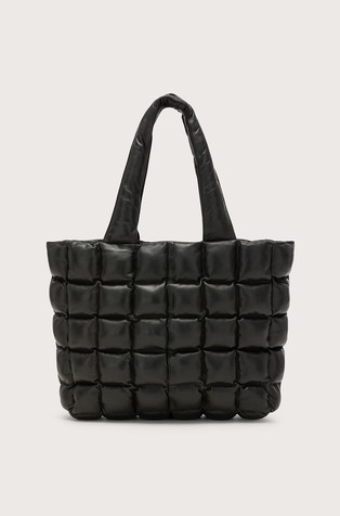 Quilted leather tote
