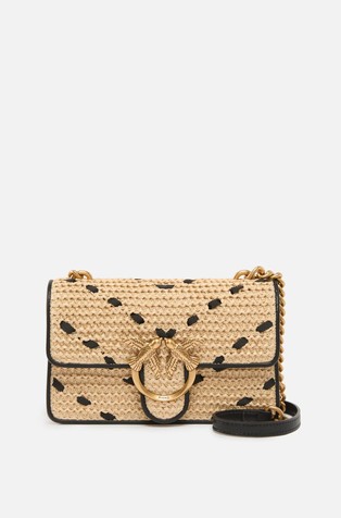 Mini Love Bag One Light small handbag in chevron faux raffia