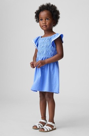 Prošivena haljina s nabranim rukavima za djecu djevojčice