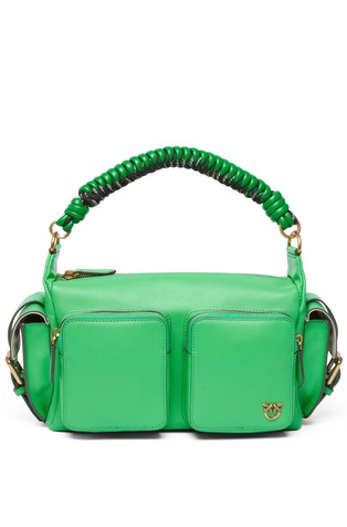 Kožna torbica s prepletenom ručkom